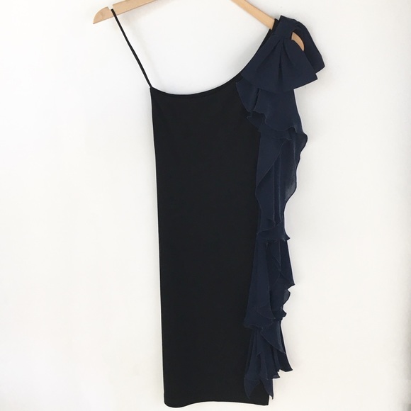 Alice + Olivia Dresses & Skirts - Alice Olivia one shoulder bow ruffle LBD dress 2